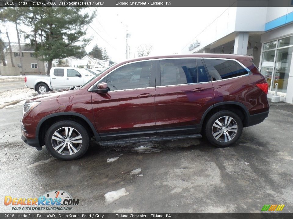 2018 Honda Pilot EX-L AWD Deep Scarlet Pearl / Gray Photo #4