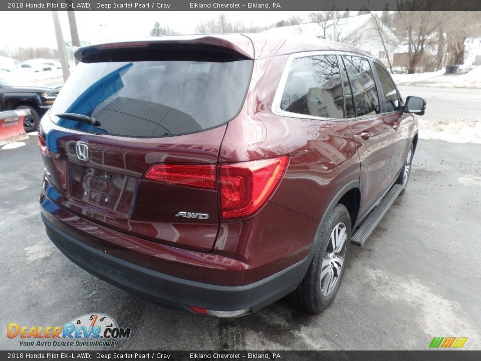 2018 Honda Pilot EX-L AWD Deep Scarlet Pearl / Gray Photo #7