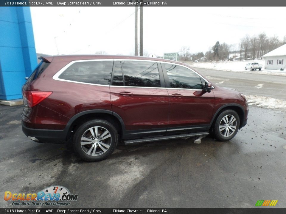 2018 Honda Pilot EX-L AWD Deep Scarlet Pearl / Gray Photo #8