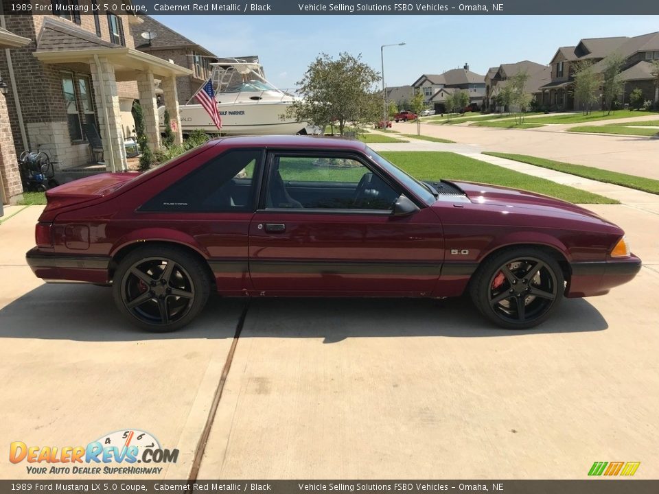 1989 Ford Mustang LX 5.0 Coupe Cabernet Red Metallic / Black Photo #4