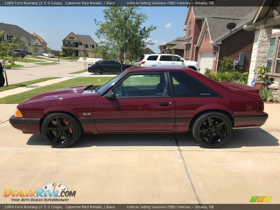 1989 Ford Mustang LX 5.0 Coupe Cabernet Red Metallic / Black Photo #6
