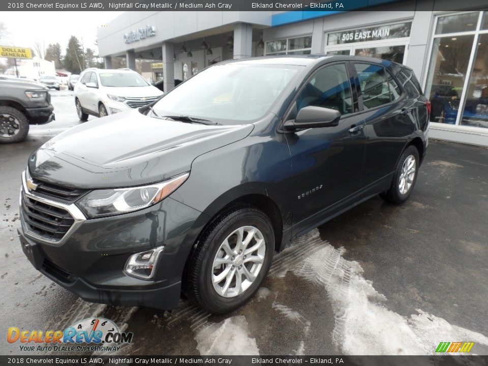 2018 Chevrolet Equinox LS AWD Nightfall Gray Metallic / Medium Ash Gray Photo #3