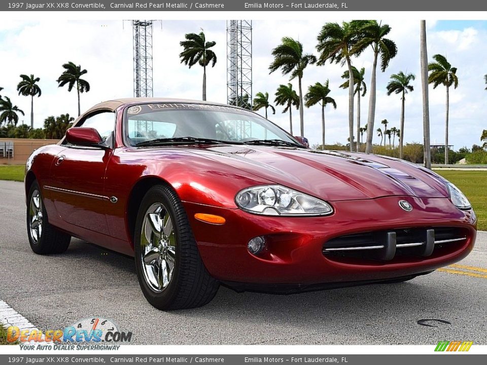 1997 Jaguar XK XK8 Convertible Carnival Red Pearl Metallic / Cashmere Photo #4