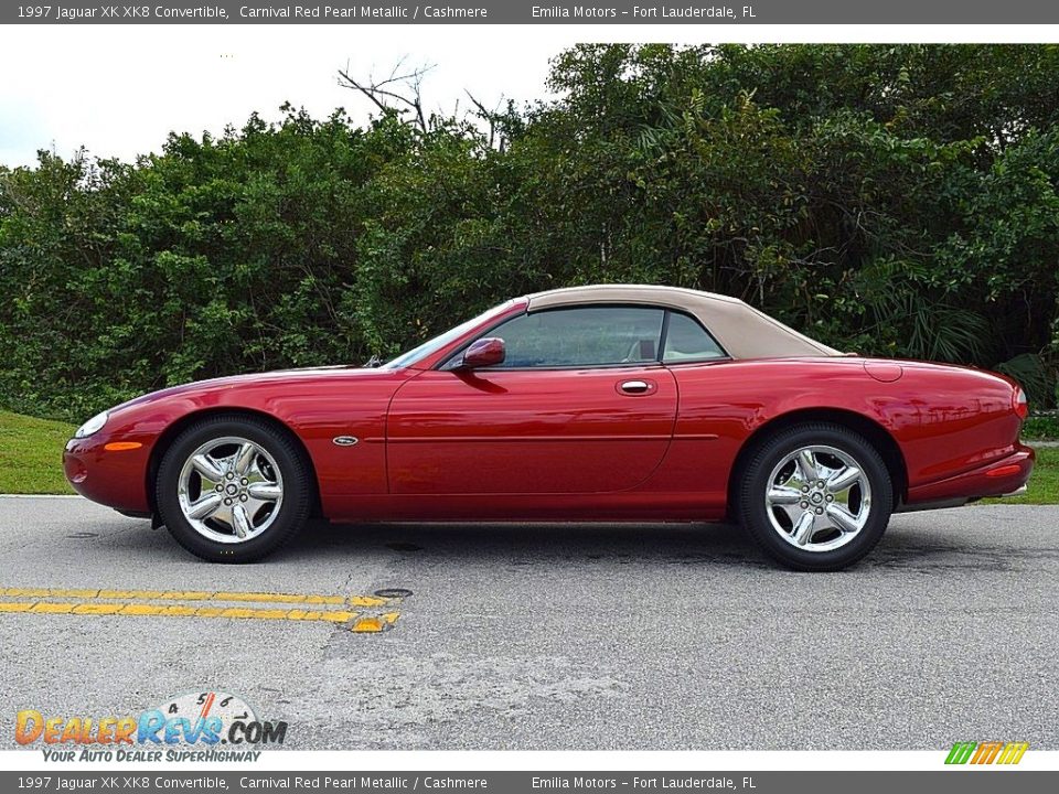 1997 Jaguar XK XK8 Convertible Carnival Red Pearl Metallic / Cashmere Photo #13