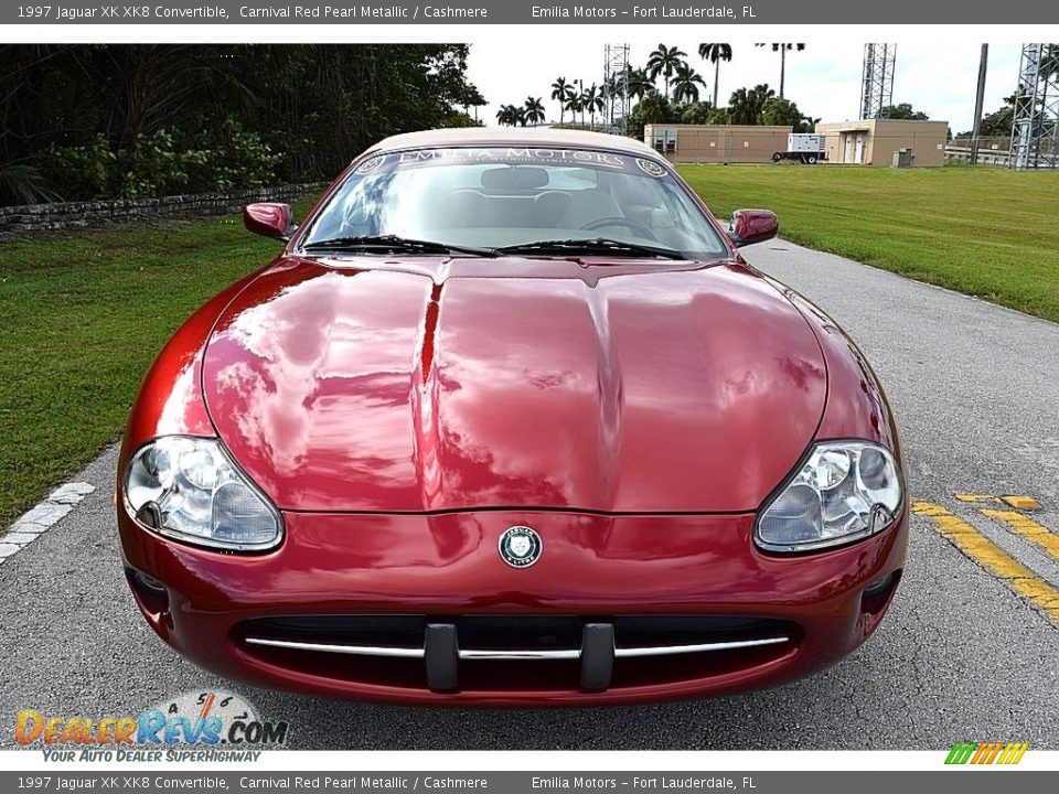 1997 Jaguar XK XK8 Convertible Carnival Red Pearl Metallic / Cashmere Photo #22