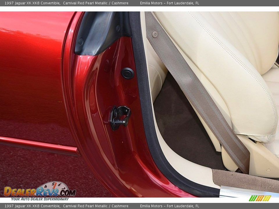 1997 Jaguar XK XK8 Convertible Carnival Red Pearl Metallic / Cashmere Photo #37