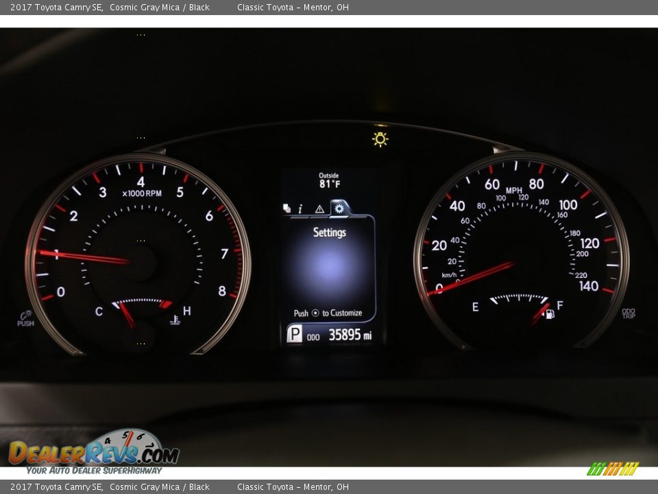 2017 Toyota Camry SE Cosmic Gray Mica / Black Photo #8