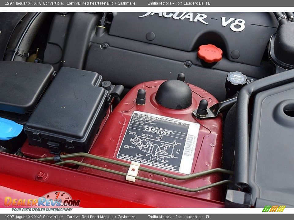 1997 Jaguar XK XK8 Convertible Carnival Red Pearl Metallic / Cashmere Photo #56