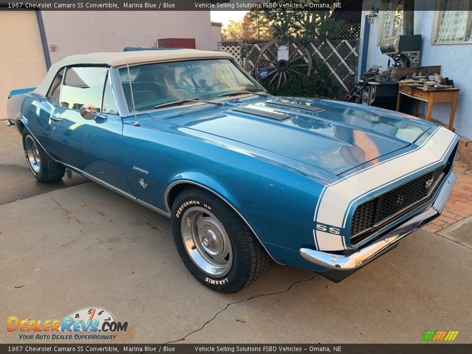 Marina Blue 1967 Chevrolet Camaro SS Convertible Photo #14