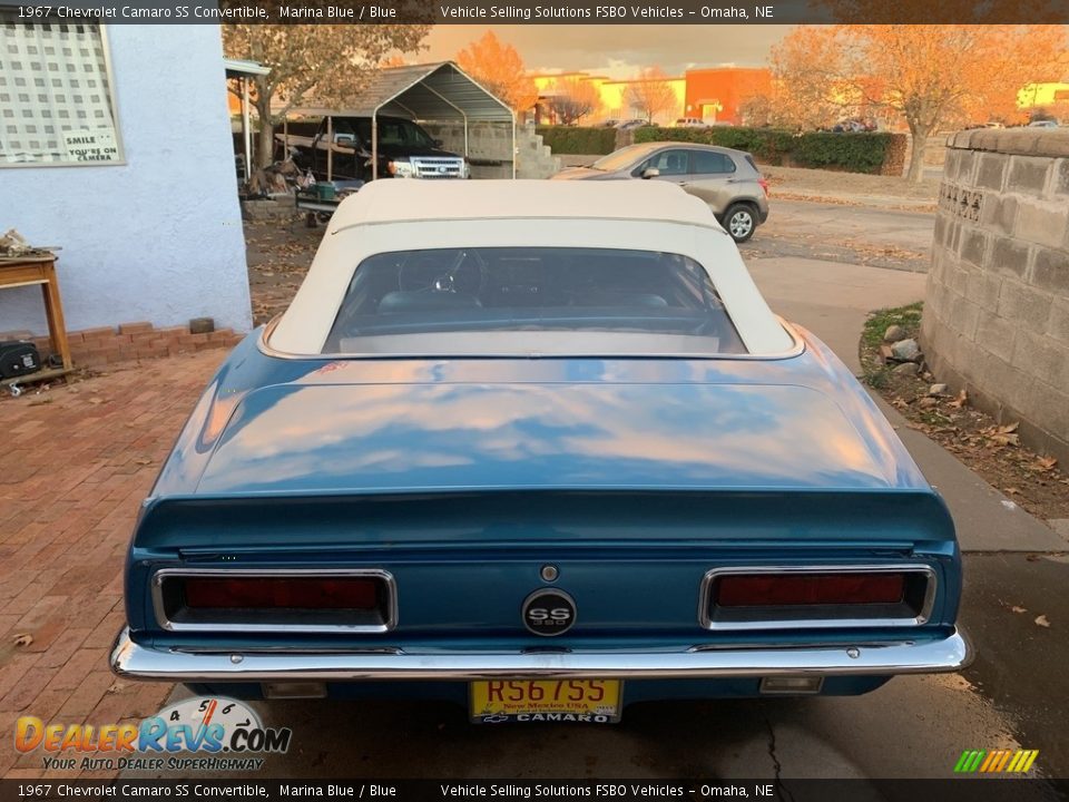 1967 Chevrolet Camaro SS Convertible Marina Blue / Blue Photo #20