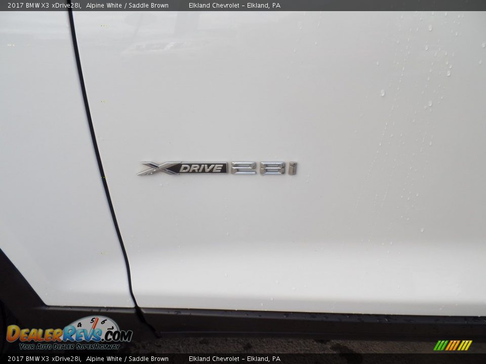 2017 BMW X3 xDrive28i Alpine White / Saddle Brown Photo #12