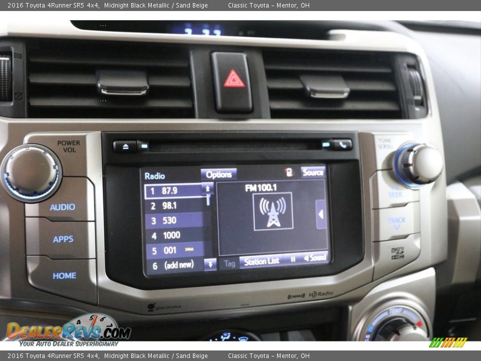 2016 Toyota 4Runner SR5 4x4 Midnight Black Metallic / Sand Beige Photo #10