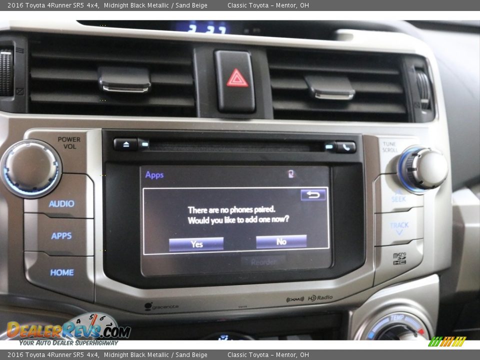 2016 Toyota 4Runner SR5 4x4 Midnight Black Metallic / Sand Beige Photo #12