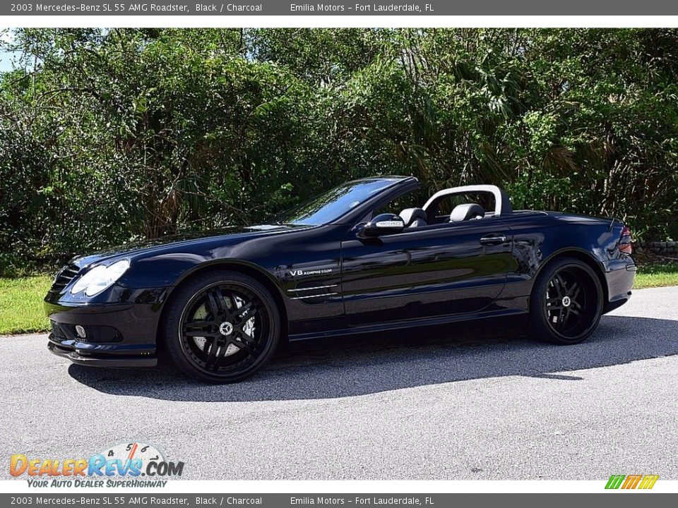 2003 Mercedes-Benz SL 55 AMG Roadster Black / Charcoal Photo #2