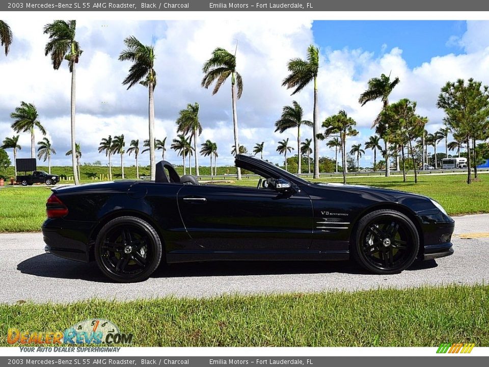 2003 Mercedes-Benz SL 55 AMG Roadster Black / Charcoal Photo #3