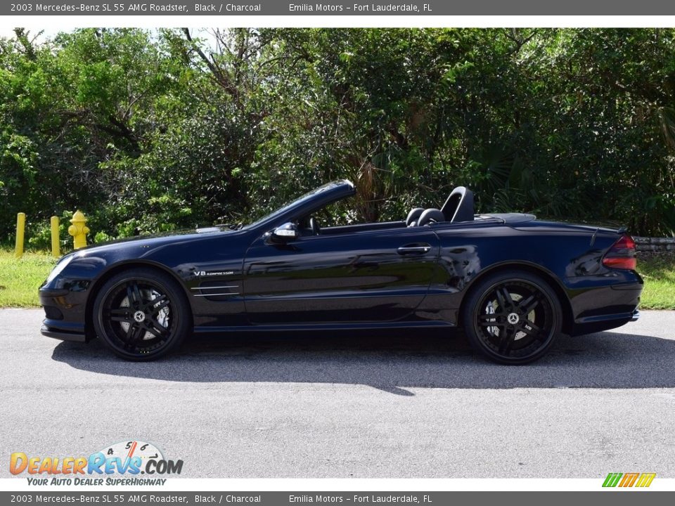 2003 Mercedes-Benz SL 55 AMG Roadster Black / Charcoal Photo #4