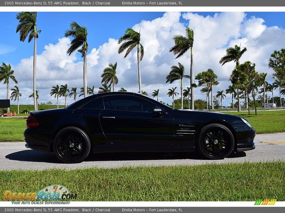 2003 Mercedes-Benz SL 55 AMG Roadster Black / Charcoal Photo #7