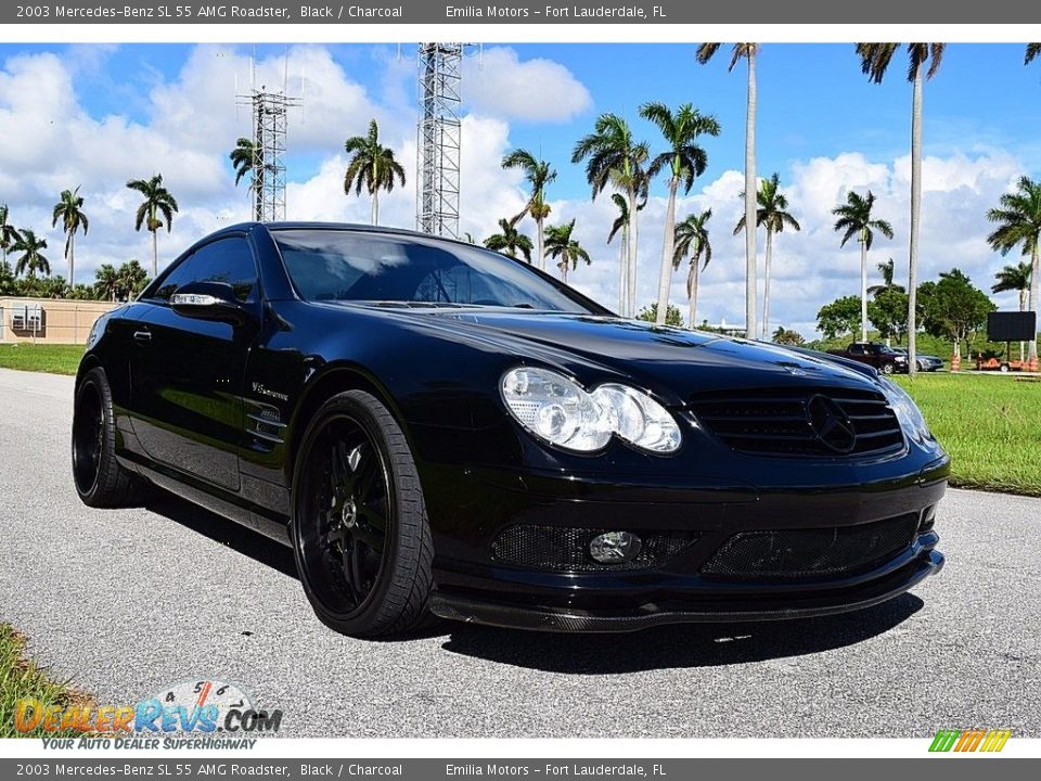 2003 Mercedes-Benz SL 55 AMG Roadster Black / Charcoal Photo #8