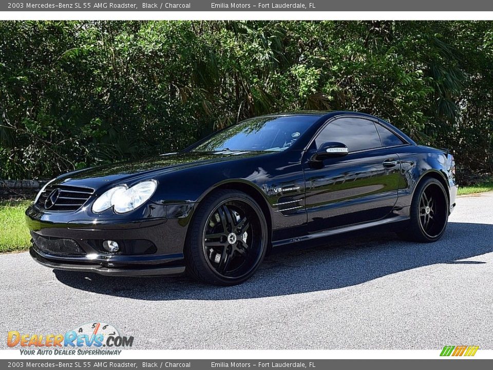 2003 Mercedes-Benz SL 55 AMG Roadster Black / Charcoal Photo #10