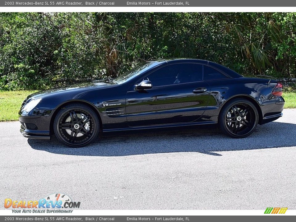 2003 Mercedes-Benz SL 55 AMG Roadster Black / Charcoal Photo #11