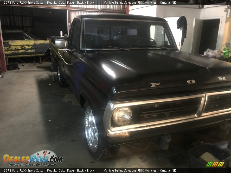 1971 Ford F100 Sport Custom Regular Cab Raven Black / Black Photo #9