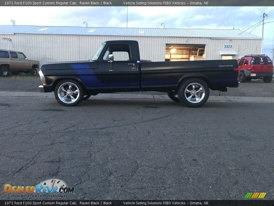 Raven Black 1971 Ford F100 Sport Custom Regular Cab Photo #10