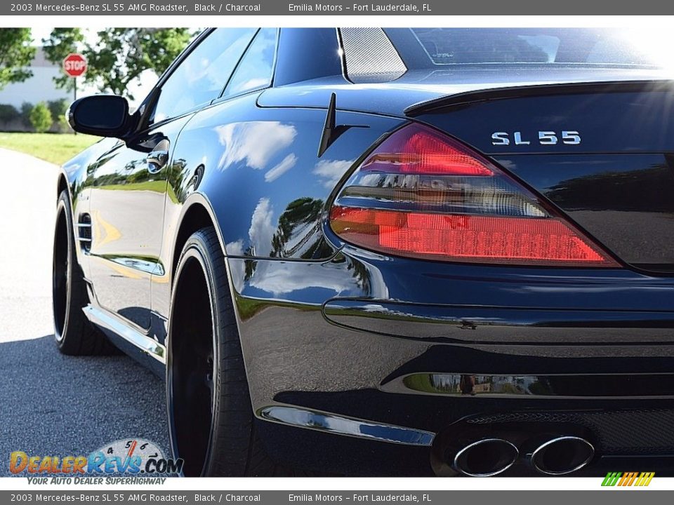 2003 Mercedes-Benz SL 55 AMG Roadster Black / Charcoal Photo #13