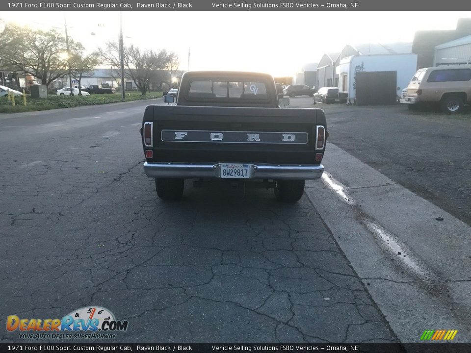 1971 Ford F100 Sport Custom Regular Cab Raven Black / Black Photo #11