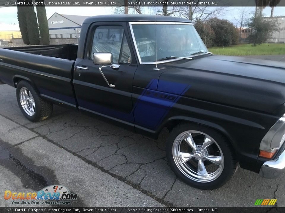 Raven Black 1971 Ford F100 Sport Custom Regular Cab Photo #12