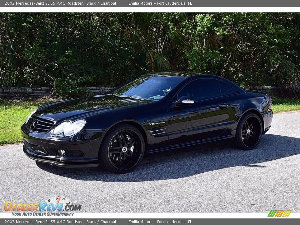 2003 Mercedes-Benz SL 55 AMG Roadster Black / Charcoal Photo #16