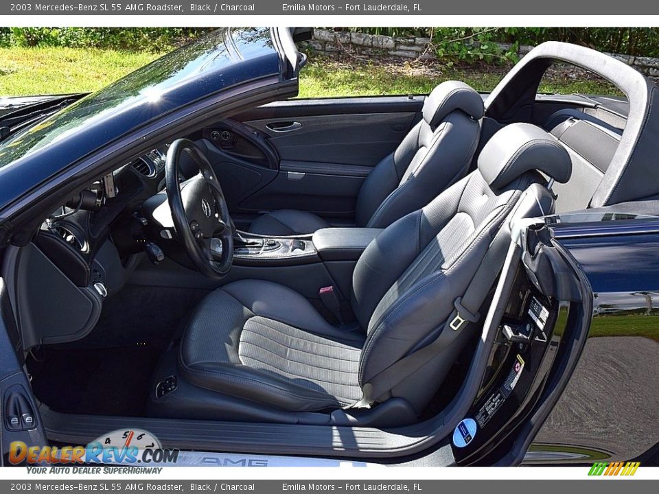 2003 Mercedes-Benz SL 55 AMG Roadster Black / Charcoal Photo #45