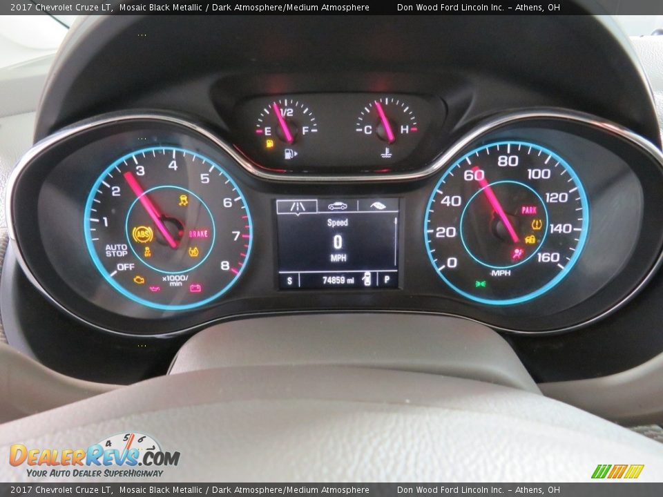 2017 Chevrolet Cruze LT Mosaic Black Metallic / Dark Atmosphere/Medium Atmosphere Photo #27