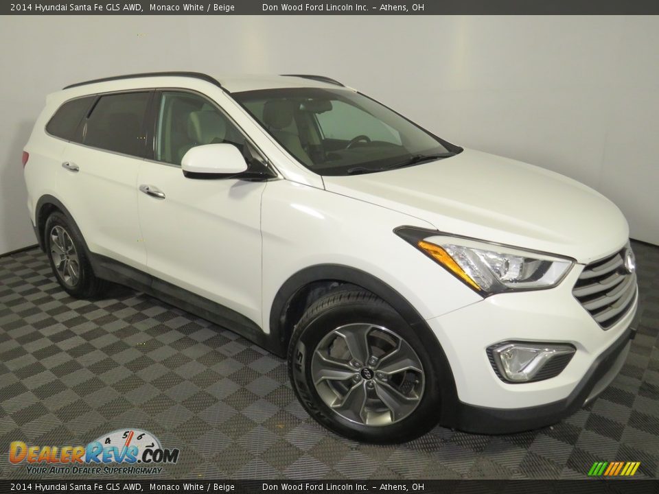 2014 Hyundai Santa Fe GLS AWD Monaco White / Beige Photo #2