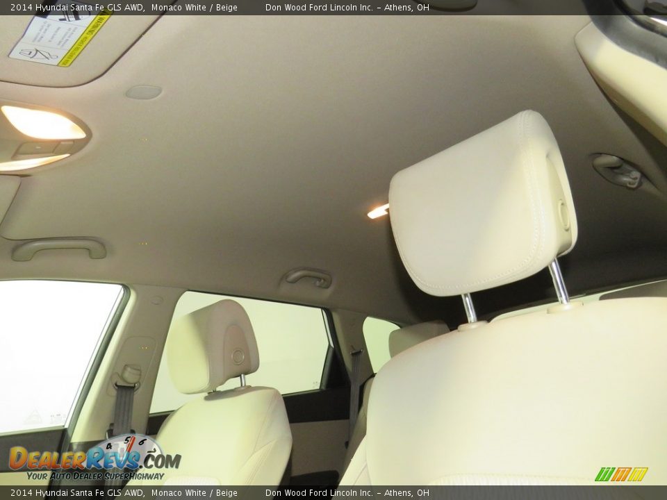 2014 Hyundai Santa Fe GLS AWD Monaco White / Beige Photo #33