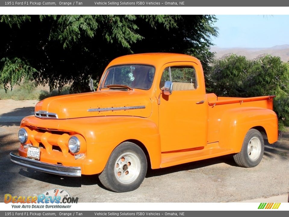 1951 Ford F1 Pickup Custom Orange / Tan Photo #1