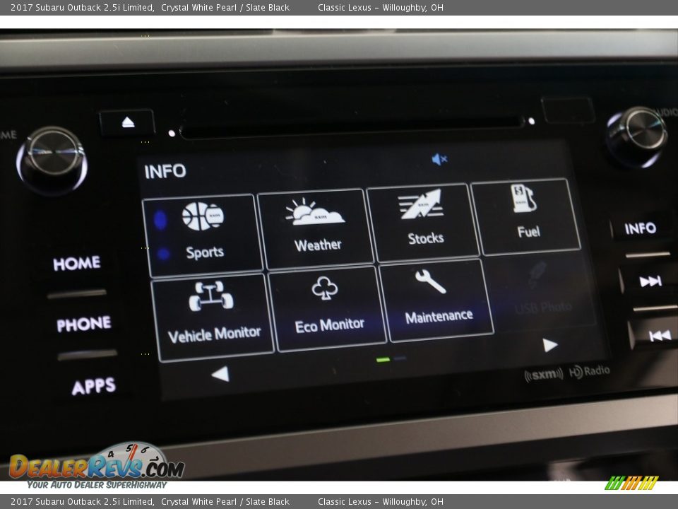 2017 Subaru Outback 2.5i Limited Crystal White Pearl / Slate Black Photo #11