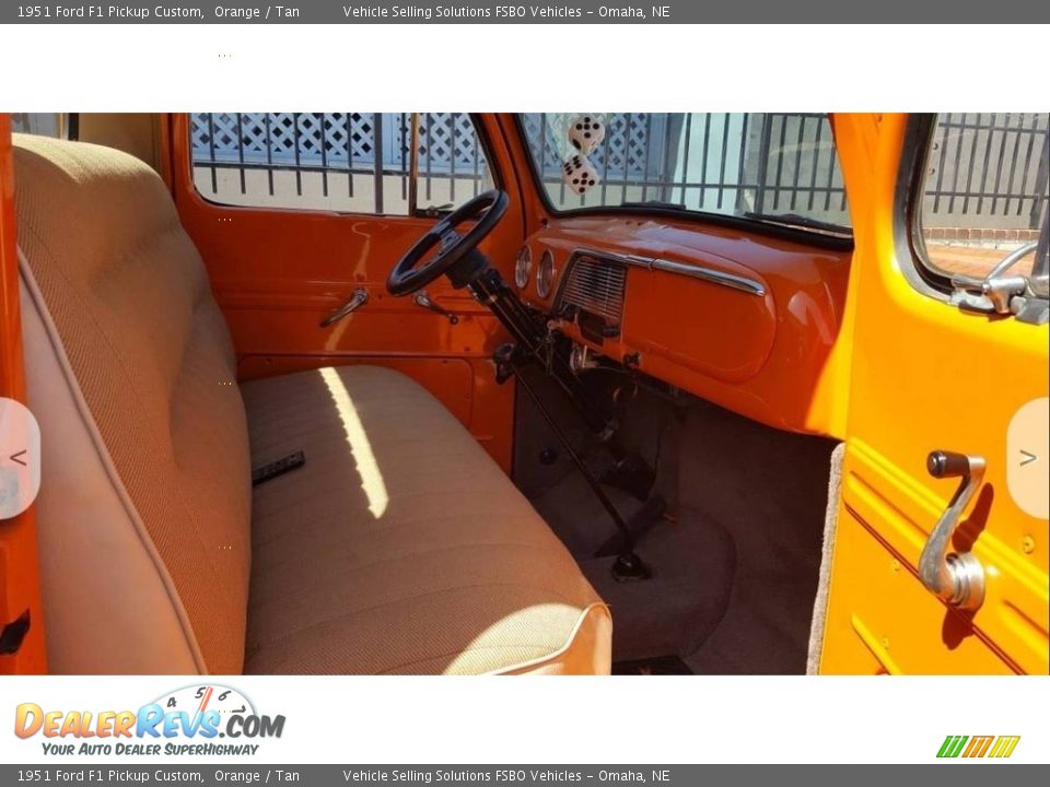 1951 Ford F1 Pickup Custom Orange / Tan Photo #3