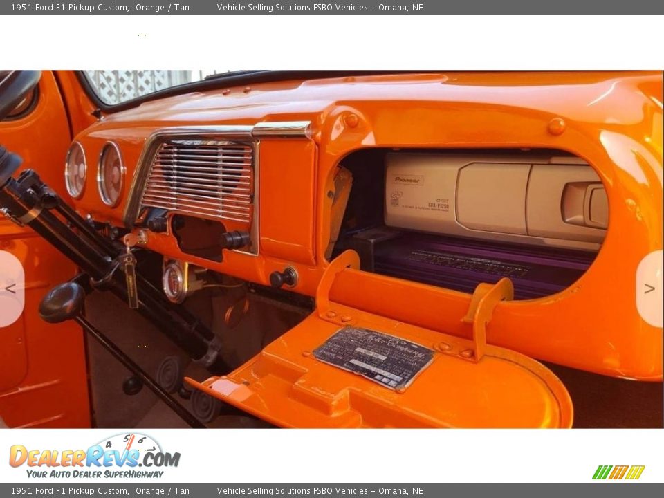 1951 Ford F1 Pickup Custom Orange / Tan Photo #4