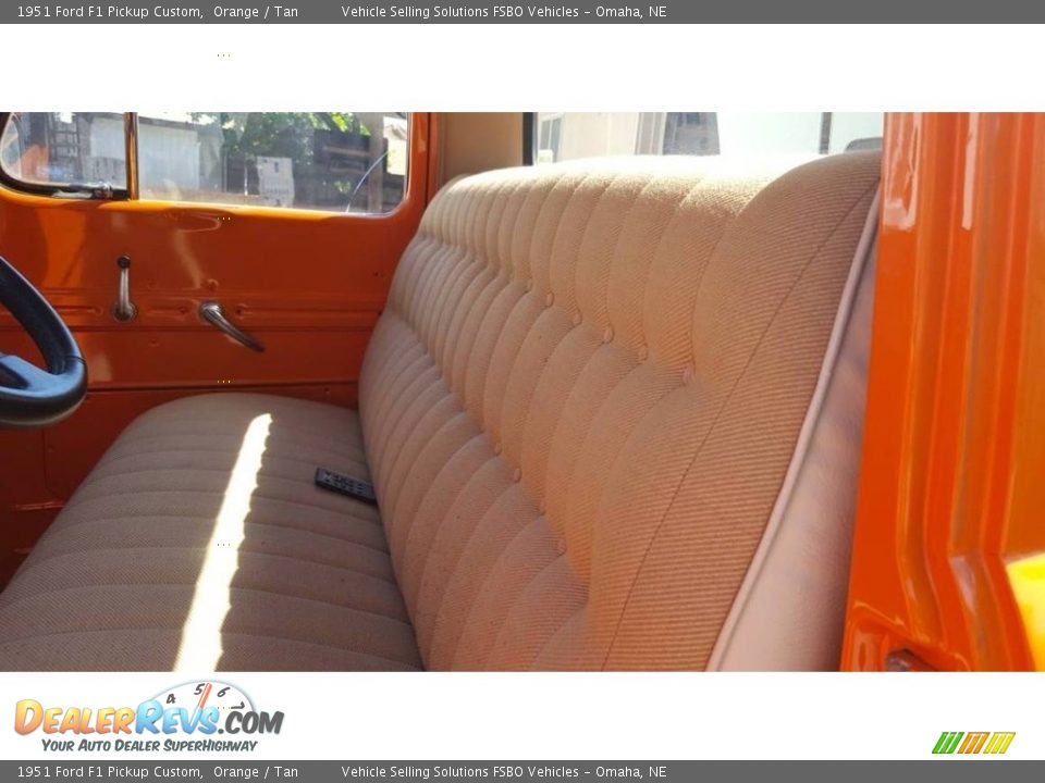 1951 Ford F1 Pickup Custom Orange / Tan Photo #6