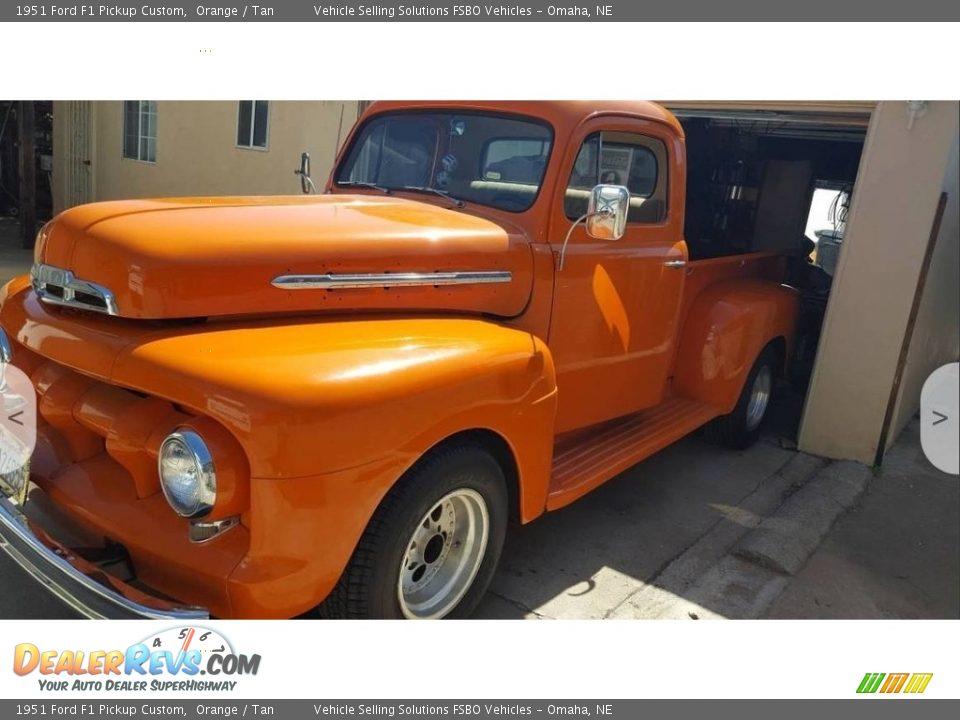 1951 Ford F1 Pickup Custom Orange / Tan Photo #9