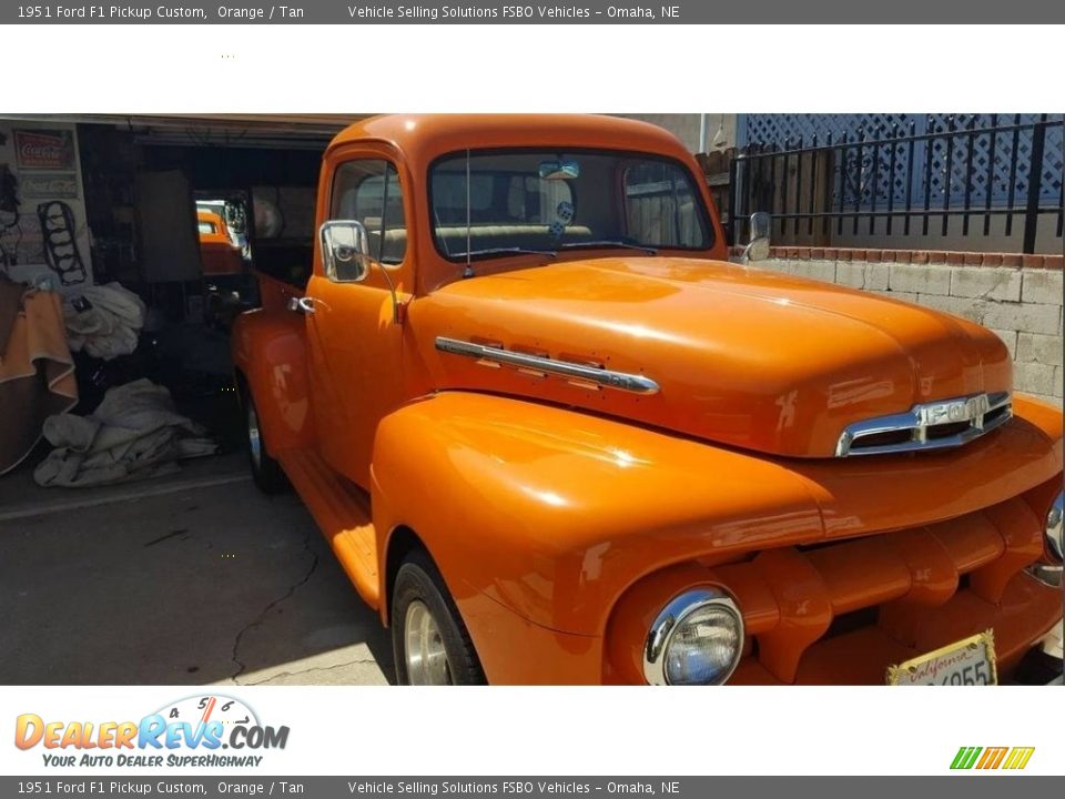 1951 Ford F1 Pickup Custom Orange / Tan Photo #10