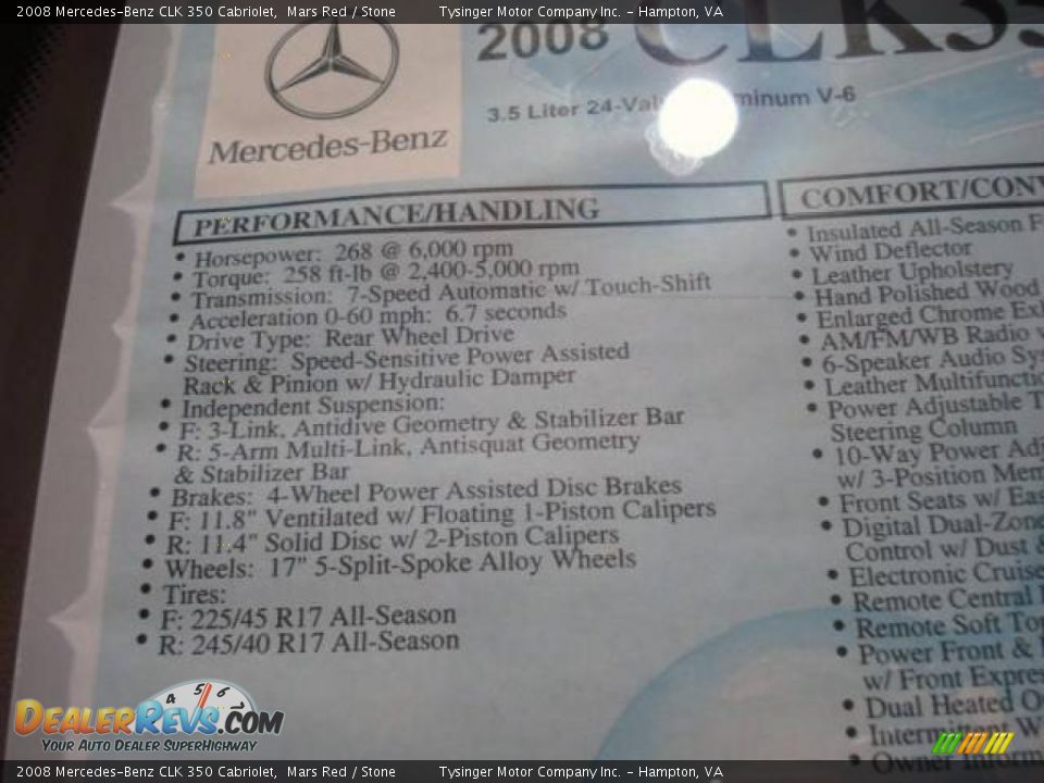 2008 Mercedes-Benz CLK 350 Cabriolet Mars Red / Stone Photo #23