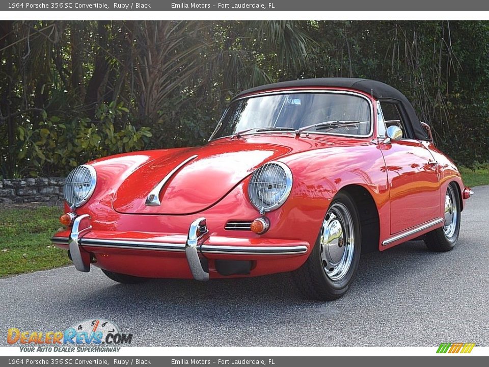 1964 Porsche 356 SC Convertible Ruby / Black Photo #16