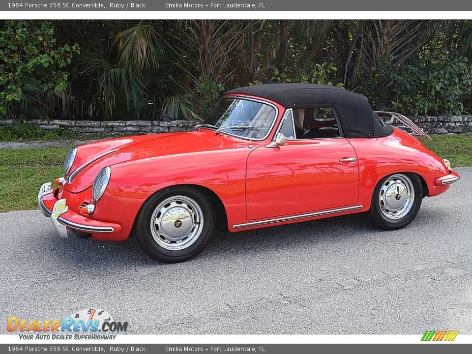 1964 Porsche 356 SC Convertible Ruby / Black Photo #22