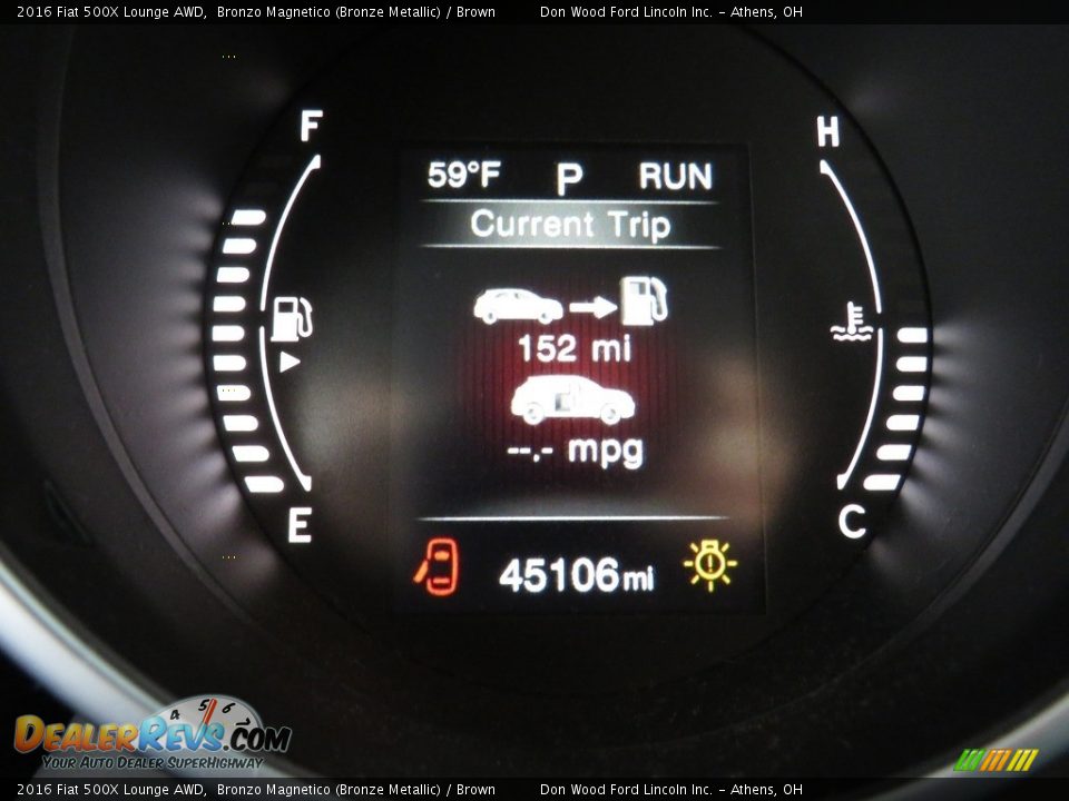 2016 Fiat 500X Lounge AWD Gauges Photo #26