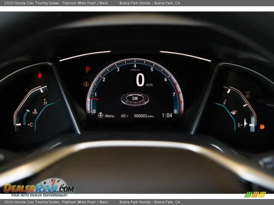 2020 Honda Civic Touring Sedan Platinum White Pearl / Black Photo #19