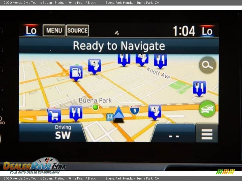 2020 Honda Civic Touring Sedan Platinum White Pearl / Black Photo #34