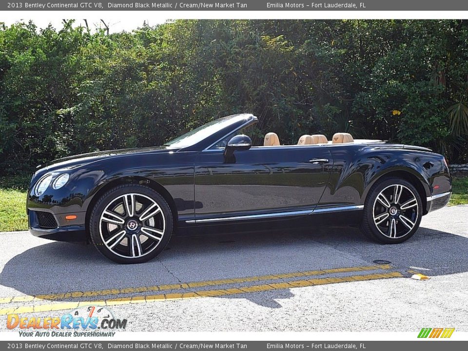 2013 Bentley Continental GTC V8 Diamond Black Metallic / Cream/New Market Tan Photo #9