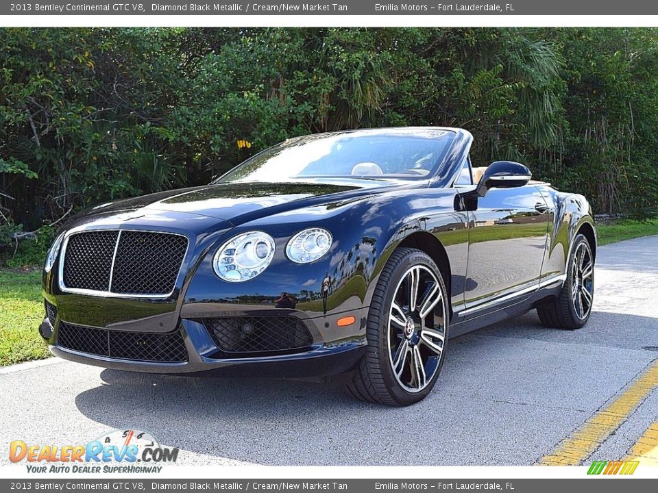 2013 Bentley Continental GTC V8 Diamond Black Metallic / Cream/New Market Tan Photo #10