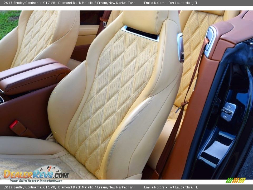 2013 Bentley Continental GTC V8 Diamond Black Metallic / Cream/New Market Tan Photo #25